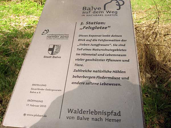Walderlebnispfad Hemer - Balve, Hönnetal